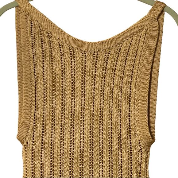 Savannah Morrow The Label Knit North Backless Cotton Dress Cafe Size Medium NWT - Picture 2 of 9